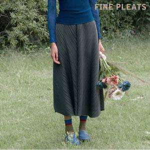[FINE PLEATS] 피네 플리츠 페어리 롱 스커트 챠콜