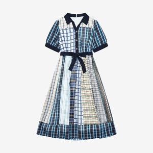 [정상가459,000원]배색예쁜카라쉬폰롱원피스BKOAE2532