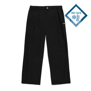 N242MPT070 쿨링 원턱 와이드팬츠 CARBON BLACK