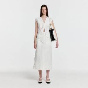 [정상가 : 598000원] YUNITA Textured Midi Skirt - White