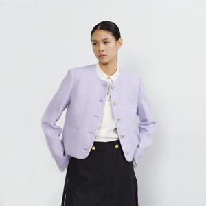 [CJ단독][EENK]Round Neck Short Tweed Jacket - Lavender