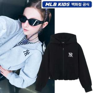 MLB키즈 베이직 스트리트 걸스 로고 크롭 후드 집업 뉴욕양키스 7FHDB1254