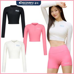 디스커버리 여성 핫썸머 하프집업 크롭 래쉬가드 DWSW93043A