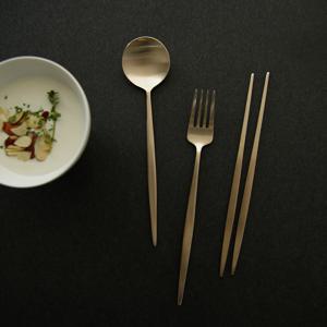 놋담 방짜유기 양식 디저트 스푼 포크 젓가락 SET 4P