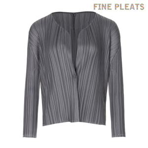 [FINE PLEATS] 피네 플리츠 단추 긴팔 숏 가디건 챠콜