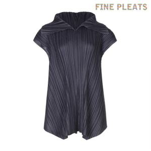 [FINE PLEATS] 피네 플리츠 캡소매 빅카라 탑 라이트 블랙