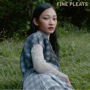 [FINE PLEATS] 피네 플리츠 시스루 긴팔 탑 라이트 그레이