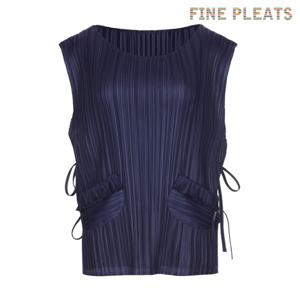 [FINE PLEATS] 피네 플리츠 포켓 포인트 베스트 네이비