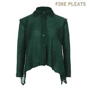 [FINE PLEATS] 피네 플리츠 A라인 숏 가디건 딥 그린