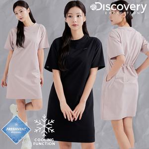 디스커버리 가격인하 여성 경량 우븐 세미오버핏 원피스 DWOP91043