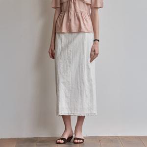 Fringe lace frill skirt - Off white [BE24FASK003WH-]