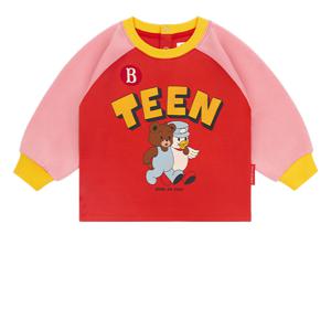 틴 프렌즈 베이비 컬러 블럭 라글란 티셔츠_BP53TR152