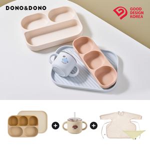 [주방세제 700ml 증.정] 도노맘마존 올인원 흡착식판+완전밀폐 빨대컵+방수턱받이 세트