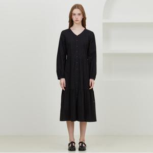 브이넥 테잎 장식 원피스_T252MOP132W