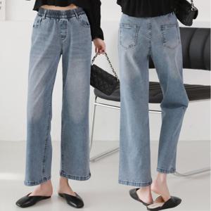 [브리치] 프롬하트 /  프롬하트  봄신상 돌청 워싱 밴딩 일자청바지