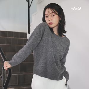 더엣지 25FW 아플리케 캐시 혼방 풀오버