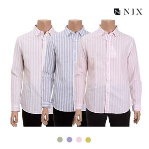 남성 코튼린넨 컴포트핏 스트라이프 셔츠_FNNECSL102P