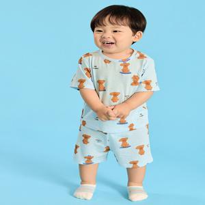 MKF2UI3302 공용 유아 뱀부 반소매라운지 세트