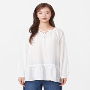 [플라스틱 아일랜드]라운드넥 셔링 블라우스 PR3WB803