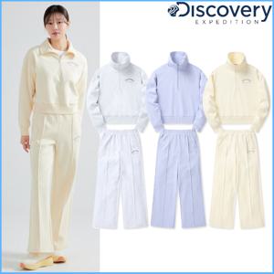 디스커버리 여성 크롭 반집업 일자 트레이닝세트 DWTR43041,DWTP42041