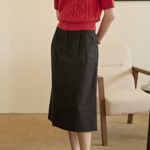 Linen Goldish Skirt - Black