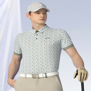 골프 DGTS4B422K2 [PREMIUM] 카키 전판 패턴 냉감 반팔카라티