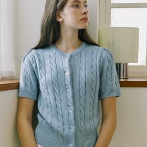 Bonnie Cable Cardigan - Light Blue