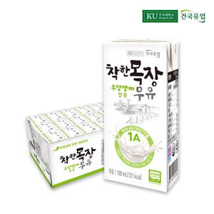 [건국우유] 착한목장 무항생제 우유 190ml x 24팩