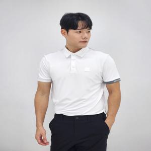 헤지스 골프 HUTS4B478OW [반값화이트 냉감 하이브리드 반팔카라 티셔츠