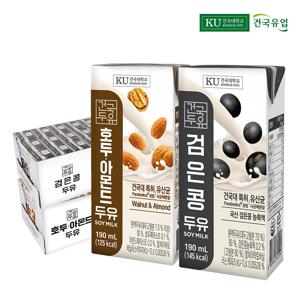 건국두유 48팩 (검은콩 24팩 + 호두아몬드 24팩)