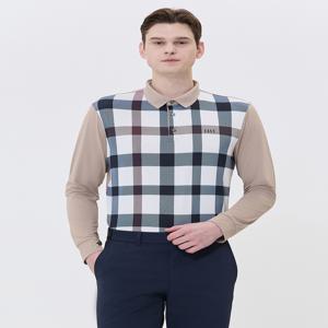 골프 남성 WGTS4A902I2 [스테디셀러]베이직 체크 긴팔폴로티셔츠 (BEIGE)