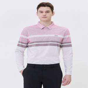골프 남성 WGTS4A204I2 [스테디셀러]라인 패턴 코튼 블렌드 긴팔폴로티셔츠 (BEIGE)