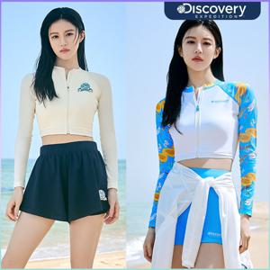 프레시벤트 여성 핫썸머 풀집업 크롭 래쉬가드 DWSW92043