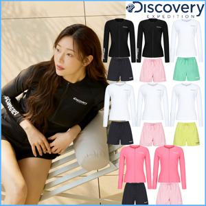 디스커버리 여성 풀집업 반바지 래쉬가드세트 DWSW64043,DWSB72043