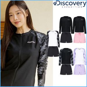 디스커버리 여성 루즈핏 풀집업 래쉬가드세트 DWSW68043,DWSB62043
