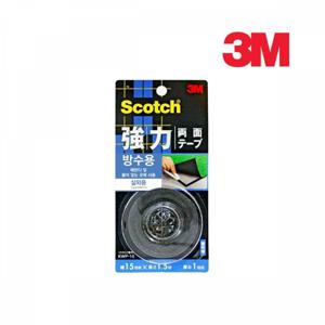 3M 초강력 방수 양면테이프 15mm x 1.5M 접착테이프 양면테이프 스카티테이프 몰딩양면