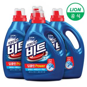 비트 세탁세제 딥클린파워 액체 3L용기일반 4개
