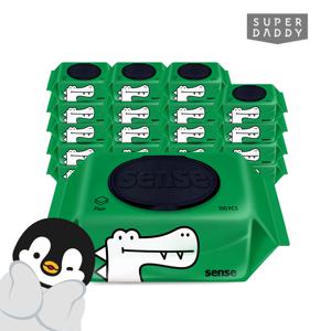 센스 악어/꿀벌/오키 대용량 물티슈 캡형 100매 10+10팩