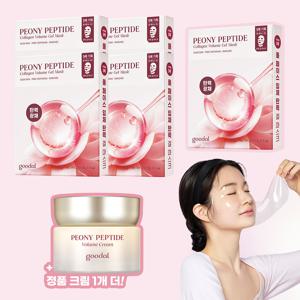[총25매/탄력에센스 최대용량 43g] 피오니 콜라겐 탄력 겔마스크 5매 기획 x5 [사은]피오니주름흔적크림60ml(정품)