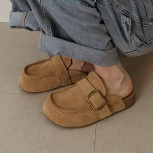 Ddu buck 뚜벅 천연소가죽 남녀공용 사계절 뮬 슬라이더_2color 2.5cm