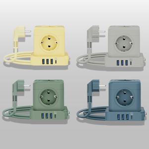 에코너 큐브멀티탭 MT04 고용량 4000W 5구 C타입 USB 콘센트