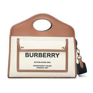 크로스백 투톤 캔버스 레더 스몰 포켓 토트백 8036784