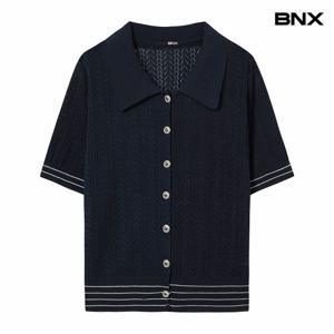 정상가:59,000원 ㅣ 카라넥 라인 배색 니트 가디건 (BX2CD013L0)
