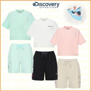 디스커버리 24S 여성 백그래픽 크롭 반팔 래쉬가드 세트 DWSW76043,DWSB76043-ICSW