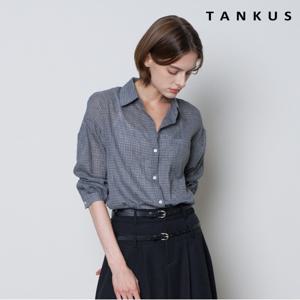 정상가:59,000원 ㅣ 데일리 체크 카라넥 버튼업 긴팔 셔츠 (TX3BL015L0)