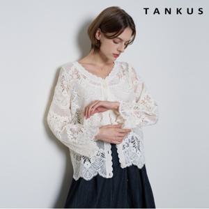 정상가:89,000원 ㅣ 레이스 버튼업 시스루 긴팔 블라우스 (TX3BL022L0)