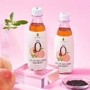 [6병/12병] 넛츠그린 제로스파클링 복숭아블랙티 제로칼로리 탄산음료 저칼로리