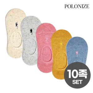 [폴로나이즈] 10켤레 SET 쥬시 자수 페이크삭스 여성덧신