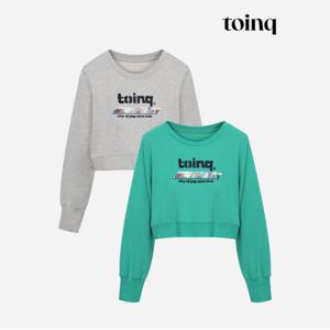 [toinq] 로고 아트웤 크롭 스웻셔츠(T239MST901W)