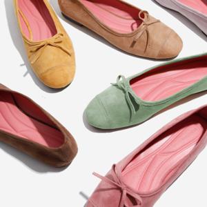 [리퍼브][정상가:92,000원] 6Colors_핸드메이드 스웨이드 발레리나 플랫슈즈ㅣKM025